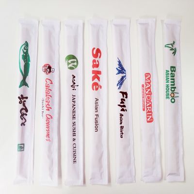 Full Paper Sleeve Individually Wrapped Chopsticks Bamboo Round Twin Chopsticks