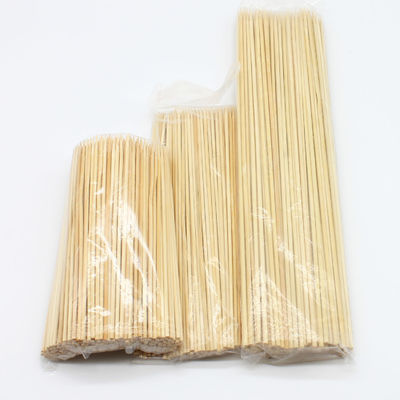 Natural Round Long Bamboo Skewers 12cm Length Multi Purpose Use Hygienic