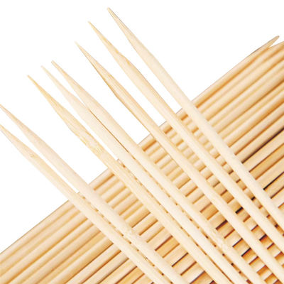 Natural Round Long Bamboo Skewers 12cm Length Multi Purpose Use Hygienic