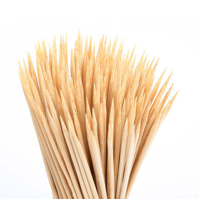 Round BBQ Bamboo Sticks 4.0 Width Bbq Bamboo Skewers Biodegradable