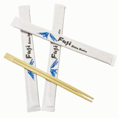 100% Natural Bamboo Japanese-Korean Style Chopsticks Disposable with Sleeves Wholesale Restaurant Fast Food Paper Wrapped Bulk Chopstick Custom Chopsticks
